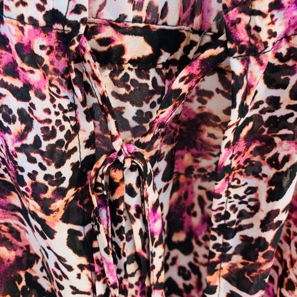 Torrid Leopard Kaftan Womens 3-4X NEW Purple Black Resort Cruise Vacation Flowy - Picture 6 of 10